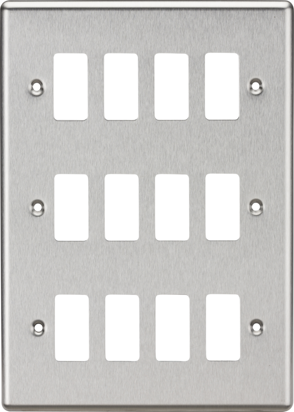 Knightsbridge MLA GDCL12BC 12G Grid Faceplate - Rounded Edge Brushed Chrome