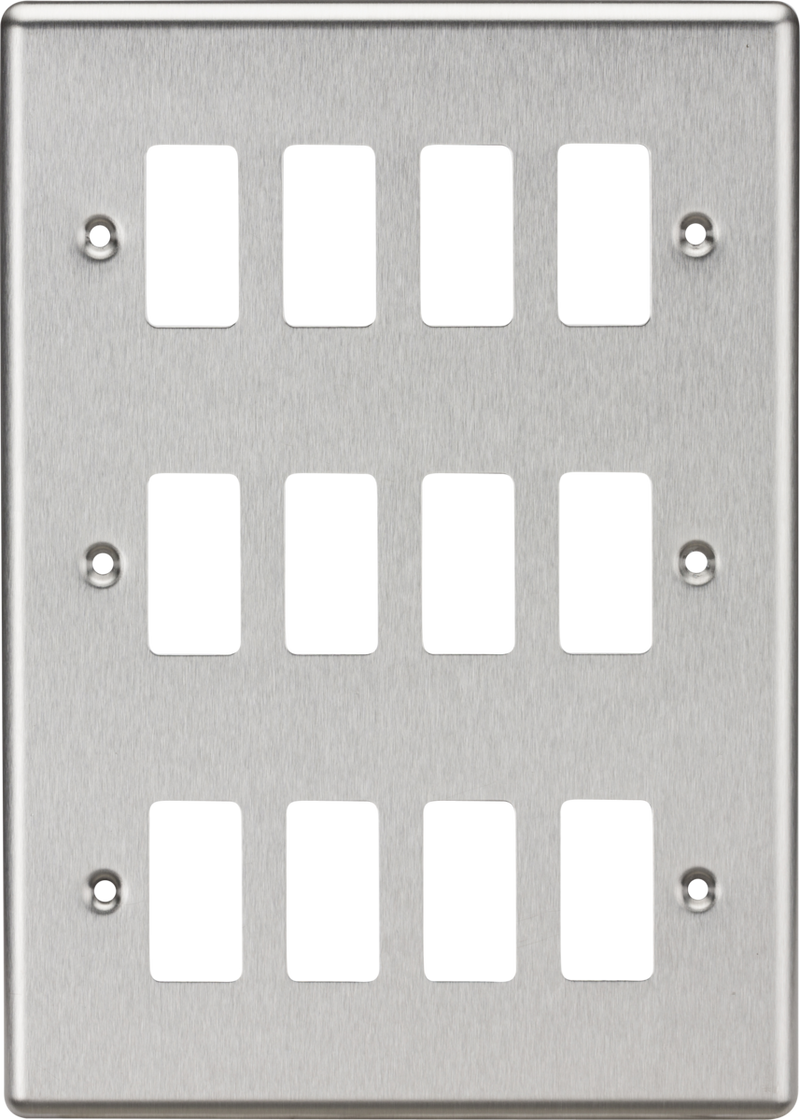 Knightsbridge MLA GDCL12BC 12G Grid Faceplate - Rounded Edge Brushed Chrome