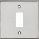 Knightsbridge MLA GDCS1BC 1G Grid Faceplate - Square Edge Brushed Chrome