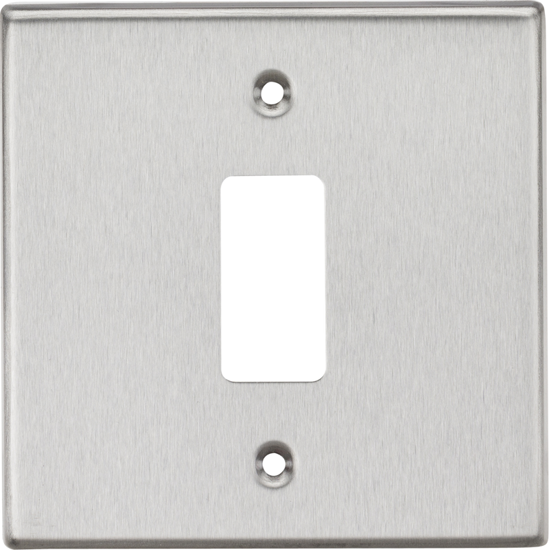 Knightsbridge MLA GDCS1BC 1G Grid Faceplate - Square Edge Brushed Chrome