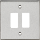 Knightsbridge MLA GDCS2BC 2G Grid Faceplate - Square Edge Brushed Chrome
