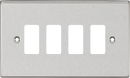 Knightsbridge MLA GDCS4BC 4G Grid Faceplate - Square Edge Brushed Chrome