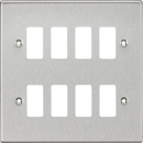 Knightsbridge MLA GDCS8BC 8G Grid Faceplate - Square Edge Brushed Chrome