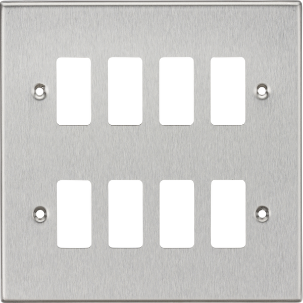 Knightsbridge MLA GDCS8BC 8G Grid Faceplate - Square Edge Brushed Chrome