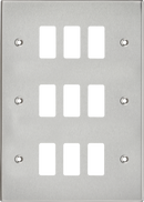 Knightsbridge MLA GDCS9BC 9G Grid Faceplate - Square Edge Brushed Chrome