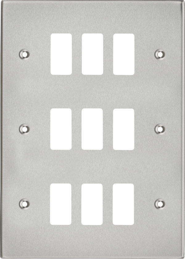 Knightsbridge MLA GDCS9BC 9G Grid Faceplate - Square Edge Brushed Chrome