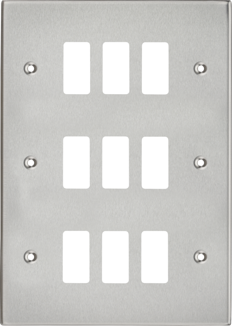 Knightsbridge MLA GDCS9BC 9G Grid Faceplate - Square Edge Brushed Chrome