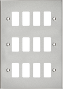 Knightsbridge MLA GDCS12BC 12G Grid Faceplate - Square Edge Brushed Chrome