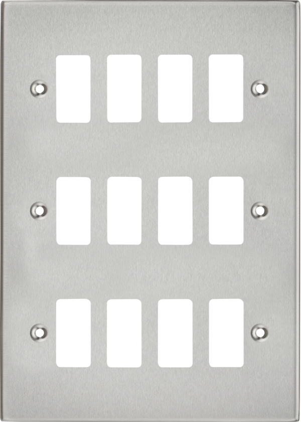 Knightsbridge MLA GDCS12BC 12G Grid Faceplate - Square Edge Brushed Chrome