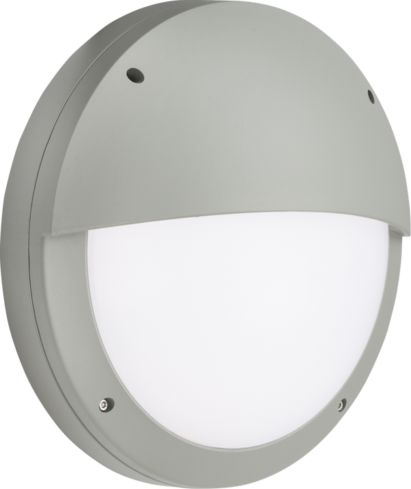Knightsbridge MLA SHE2GP 230V IP65 18W LED Eyelid Bulkhead CCT with Daylight Sensor Grey