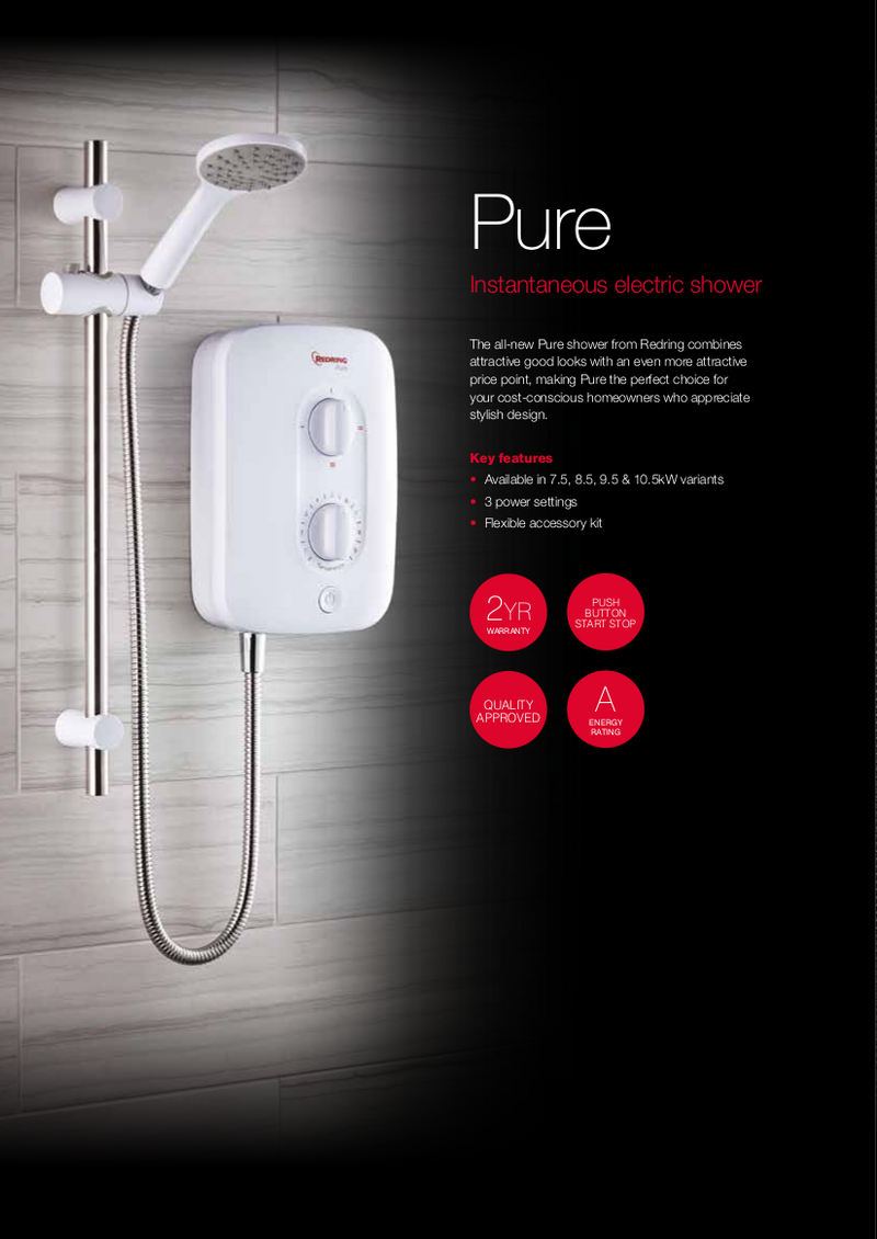 Redring Pure Electric Shower 10.5kW (RPS10)
