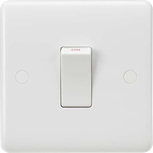 Knightsbridge MLA CU8331W Curved Edge 45A 1G DP Switch (White Rocker)