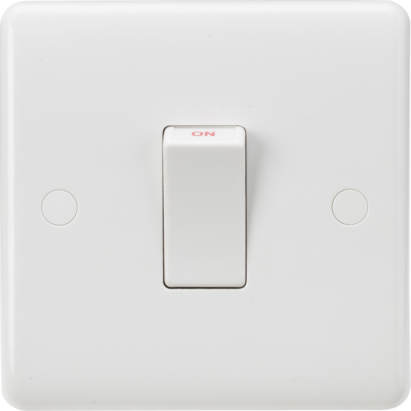 Knightsbridge MLA CU8331W Curved Edge 45A 1G DP Switch (White Rocker)