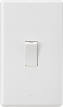 Knightsbridge MLA CU8332W Curved Edge 45A 2G DP Switch (White Rocker)