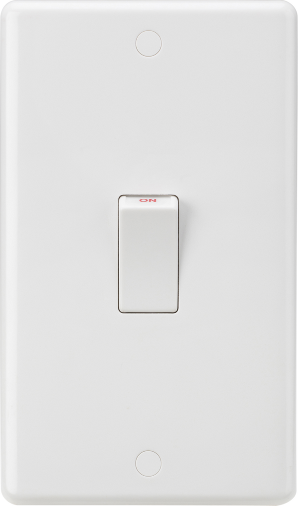 Knightsbridge MLA CU8332W Curved Edge 45A 2G DP Switch (White Rocker)