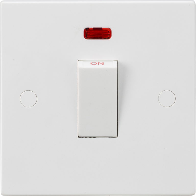 Knightsbridge MLA SN8331NW 45A 1G DP Switch with Neon (White Rocker)