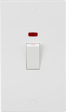 Knightsbridge MLA SN8332NW 45A 2G DP Switch with Neon (White Rocker)