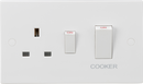 Knightsbridge MLA SN8333W 45A DP Cooker Switch and 13A Socket (White Rocker)
