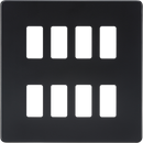 Knightsbridge MLA GDSF008MB Screwless 8G grid faceplate - matt black