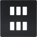Knightsbridge MLA GDSF006MB Screwless 6G grid faceplate - matt black