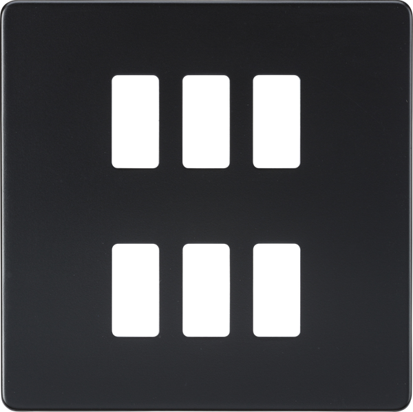 Knightsbridge MLA GDSF006MB Screwless 6G grid faceplate - matt black