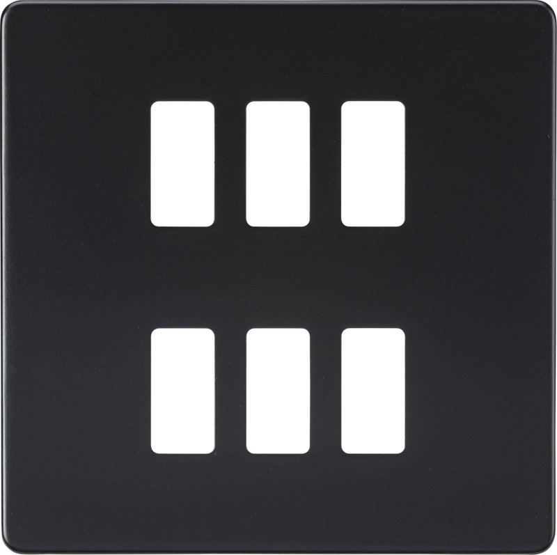 Knightsbridge MLA GDSF006MB Screwless 6G grid faceplate - matt black