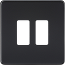 Knightsbridge MLA GDSF002MB Screwless 2G grid faceplate - matt black
