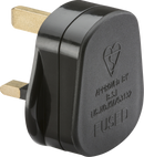 Knightsbridge MLA SN1383BK 13A Plug Top with 13A fuse - Black (Screw Cord Grip)