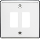 Knightsbridge MLA GDCL2PC 2G Grid Faceplate - Rounded Edge Polished Chrome