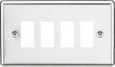 Knightsbridge MLA GDCL4PC 4G Grid Faceplate - Rounded Edge Polished Chrome