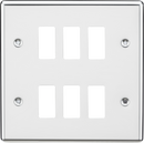 Knightsbridge MLA GDCL6PC 6G Grid Faceplate - Rounded Edge Polished Chrome