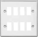 Knightsbridge MLA GDCL8PC 8G Grid Faceplate - Rounded Edge Polished Chrome