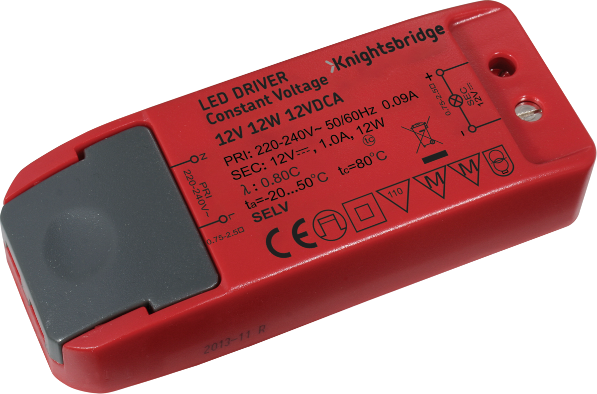 Knightsbridge MLA 12VDCA IP20 12V 12W LED Driver - Constant Voltage