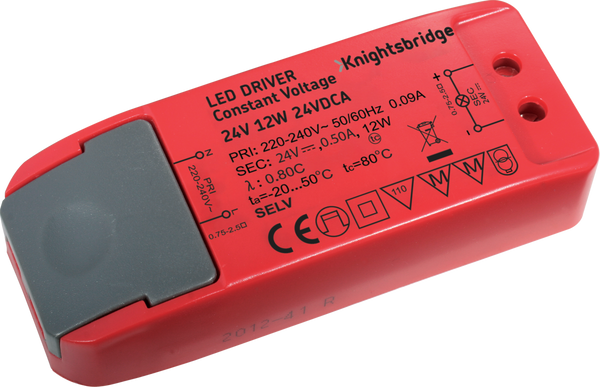 Knightsbridge MLA 24VDCA IP20 24V 12W LED Driver - Constant Voltage