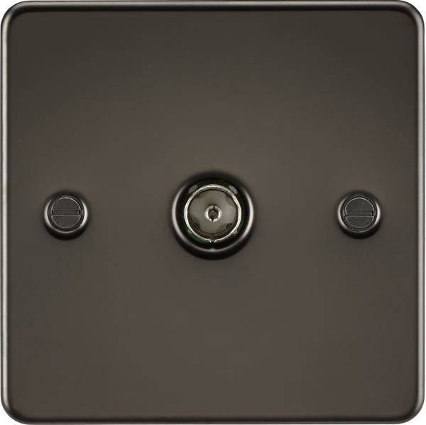 Knightsbridge MLA FP0100GM Flat Plate 1G TV Outlet (non-isolated) - Gunmetal