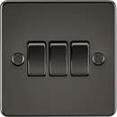 Knightsbridge MLA FP4000GM Flat plate 10AX 3G 2-way switch - gunmetal