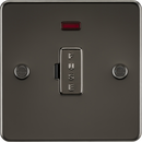 Knightsbridge MLA FP6000NGM Flat Plate 13A fused spur unit with neon - gunmetal