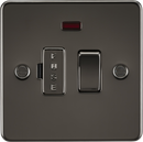 Knightsbridge MLA FP6300NGM Flat Plate 13A switched fused spur unit with neon - gunmetal