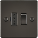 Knightsbridge MLA FP6300GM Flat Plate 13A switched fused spur unit - gunmetal