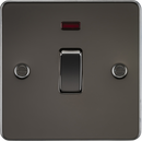 Knightsbridge MLA FP8341NGM Flat Plate 20A 1G DP switch with neon - gunmetal