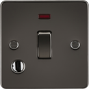 Knightsbridge MLA FP8341FGM Flat Plate 20A 1G DP switch with neon and flex outlet - gunmetal