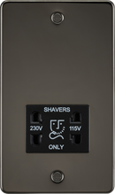 Knightsbridge MLA FP8900GM Flat Plate 115/230V dual voltage shaver socket - gunmetal with black insert