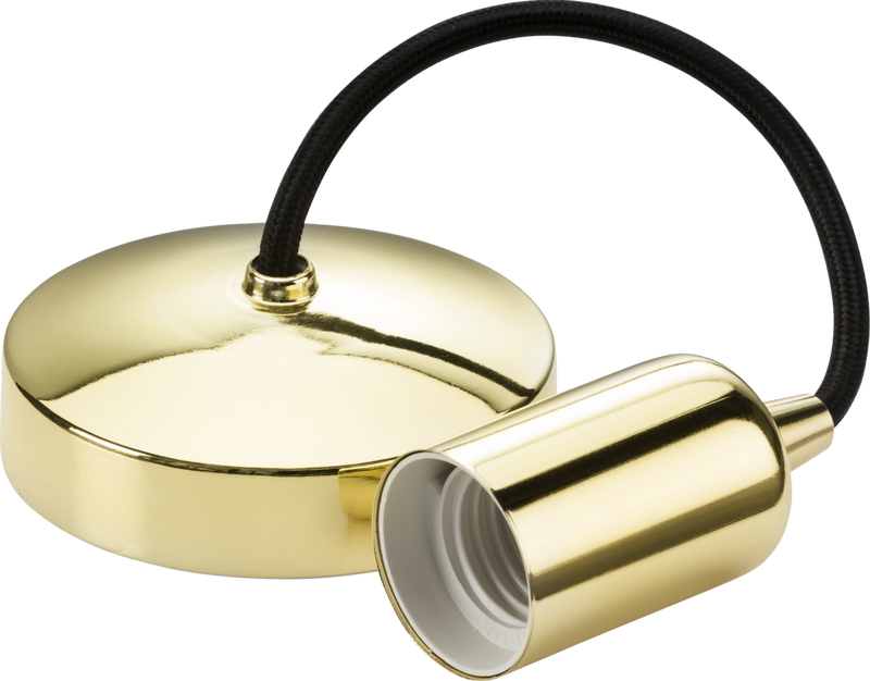 Knightsbridge MLA 8270PB 6" E27 Contemporary Pendant Set - Polished Brass