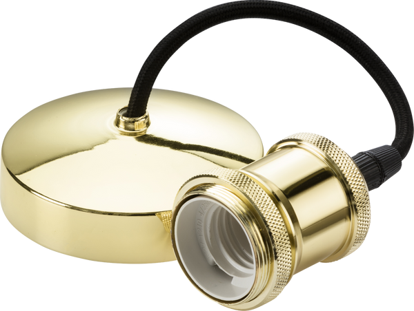 Knightsbridge MLA 8271PB 6" E27 Vintage Pendant Set - Polished Brass