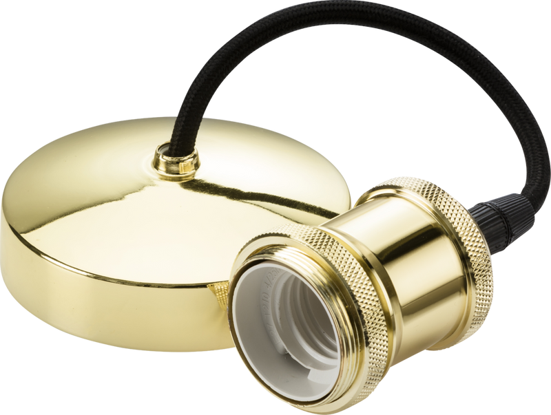 Knightsbridge MLA 8271PB 6" E27 Vintage Pendant Set - Polished Brass