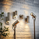 Saxby 13801 Palin 1lt wall IP44 7W Brushed Stainless Steel