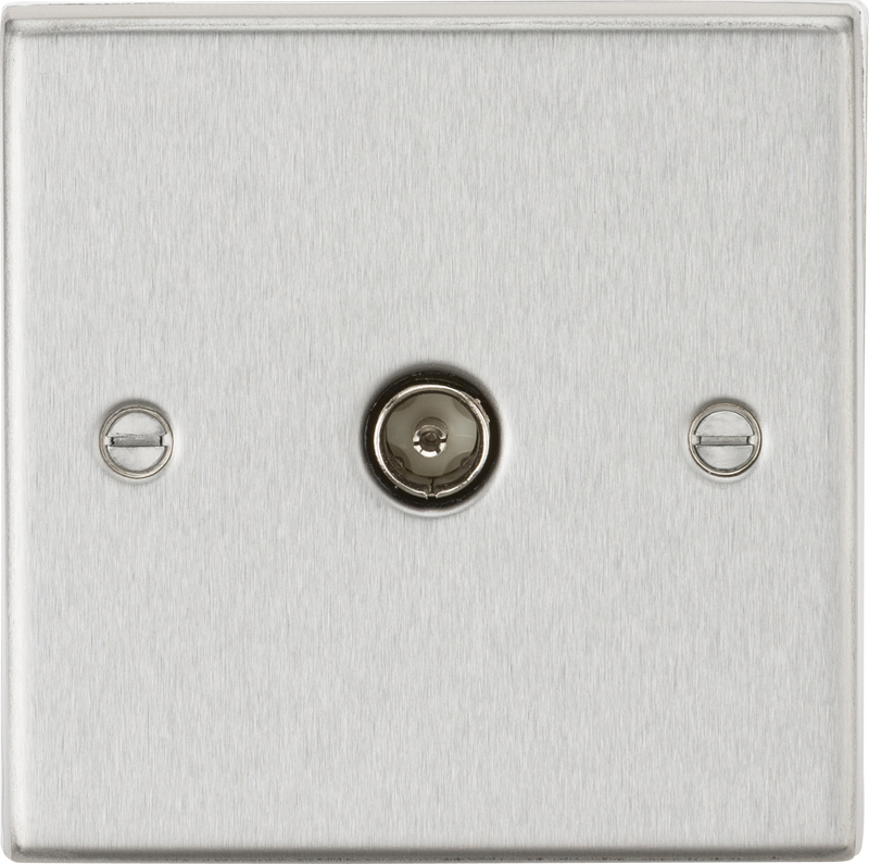 Knightsbridge MLA CS010BC TV Outlet (non-isolated) - Square Edge Brushed Chrome