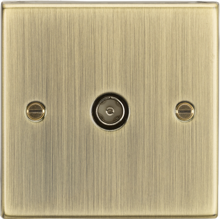 Knightsbridge MLA CS010AB TV Outlet (non-isolated) - Square Edge Antique Brass