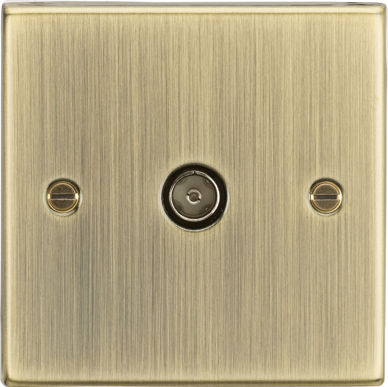 Knightsbridge MLA CS010AB TV Outlet (non-isolated) - Square Edge Antique Brass
