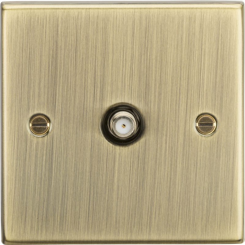 Knightsbridge MLA CS015AB SAT TV Outlet - Square Edge Antique Brass